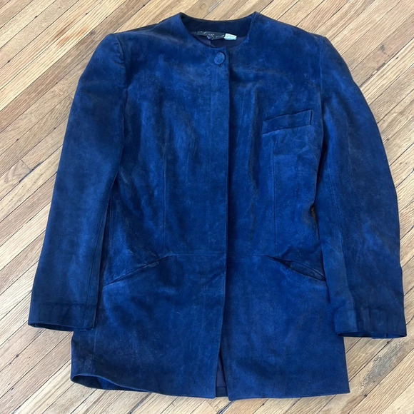 Vintage Blue Suede Jacket | Medium - Picture 1 of 6